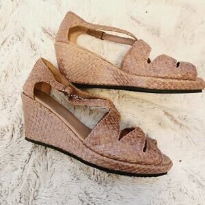 SHERIDAN MIA BASKET WEAVE PLATFORM SANDAL SIZE 36(5.5)
